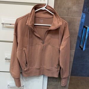 Quarter-Zip Pullover Sweater in Dusty Rose - Women’s